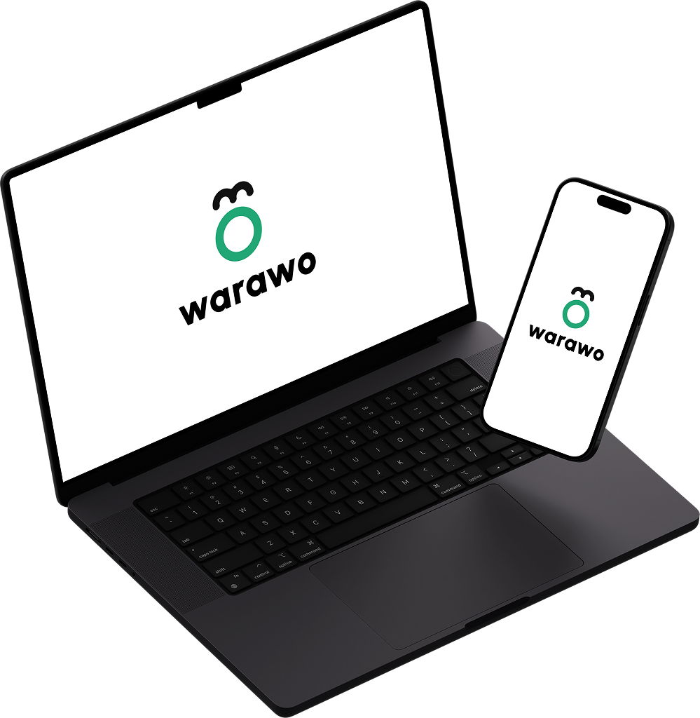 warawoをパソコンとスマホで利用する画面